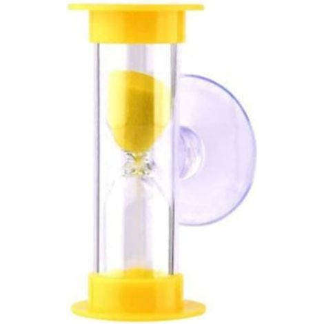 Sablier de douche 2 minutes à ventouse, sans piles, accessoire de salle de bain amusant, jaune (1/4)