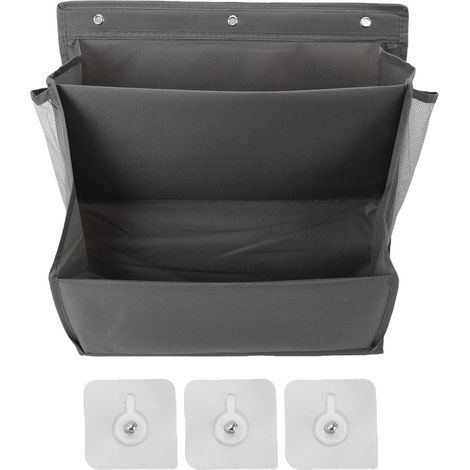 étagère rangement-Organisateur de chaussures mural en Oxford, 2 niveaux pour porte/RV, gris, facile à installer et ventilé (1/5)