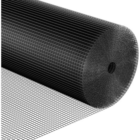 Fil de Grillage Noir Maille carrée Taille 6.3x6.3mm Rouleau 20m Hauteur 100cm Acier galvanisé Volière Jardin Protection Poulailler Grillage Voliere (1/5)