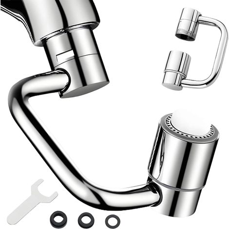 Robinet Cuisine 1440° Rotation Mousseur Robinet Multifonctionnel, 2ème vitesse embout économiseur d'eau, aérateur pour cuisine & salle de bain (1/5)