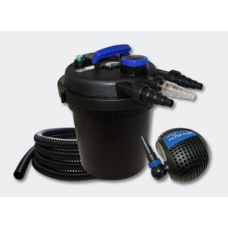 Kit de Filtration à Pression 6000l Stérilisateur UVC 11 Watts Pompe Tuyau