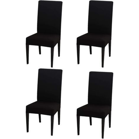 Ensemble de chaises noires 4 pièces, housse de chaise à dossier haut 383847cm, moderne, élastique et lavable, convient pour la salle à manger et la cuisine (1/5)