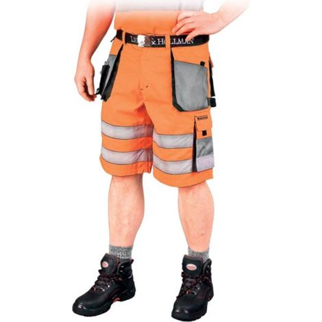 kurze Warnschutzhose mit Reflektionsstreifen orange XXL