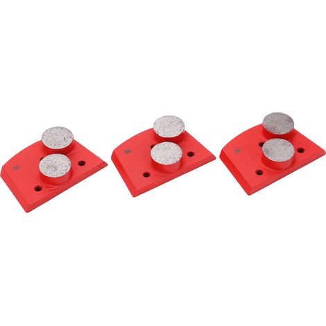 Lot de 3 disques de polissage diamantés rouges trapézoïdaux, grain 30, 2 dents cylindriques, pour le polissage du béton (1/5)