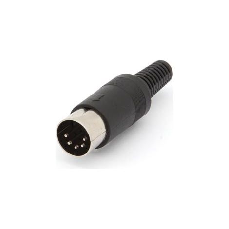 Velleman – Fiche DIN male noire 5 broches CA082 – Connexion à souder 180° – Pack de 20 pièces – Capuchon en plastique moulé - RI913