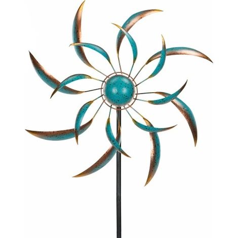 GARTENDEKORATION WINDMÜHLE blau 160 cm