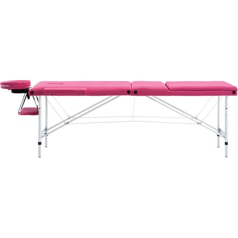Table de massage pliable 3 zones Aluminium Rose (1/5)