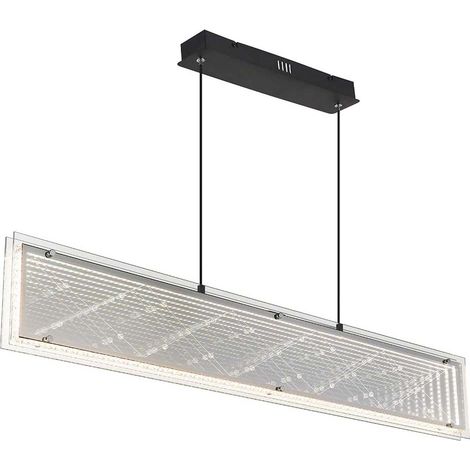 Hängeleuchte Pendelleuchte Deckenlampe schwarz matt Glas 3D Effekt LED L 113 cm