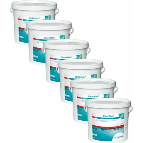 Pack Chlore choc pastille Chloriklar 5 kg Bayrol Quantité Pack de 6