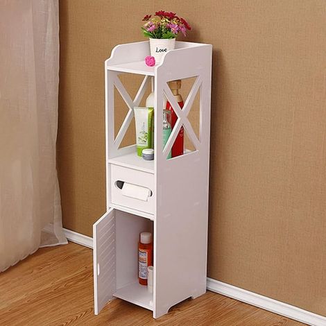 Trade Shop - Gabinete De Almacenamiento Estantes De Inodoro Organizador De Baño Para Espacios Pequeños - (1/5)