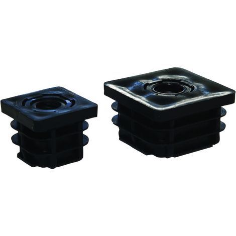Embout plastique fileté M10 noir carré 25 x 25 mm - BOUILLER PLASTIQUES