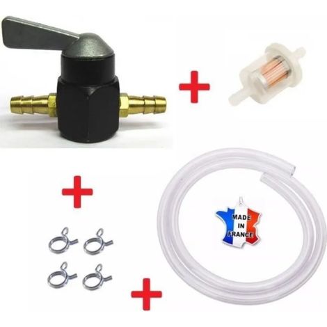 Cyclingcolors – Kit essence universel 7mm - 8mm avec robinet, durite, filtre et collier – Accessoire tondeuse pour entretien tracteur