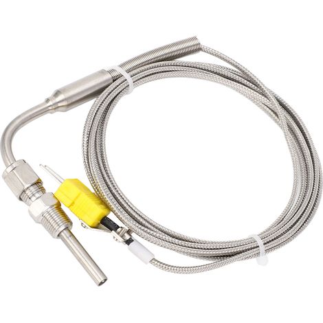 Sonde de température gaz d'échappement type K, filetage NPT 1/8", acier inoxydable, pointe exposée et connecteur, câble 300 cm (1/5)