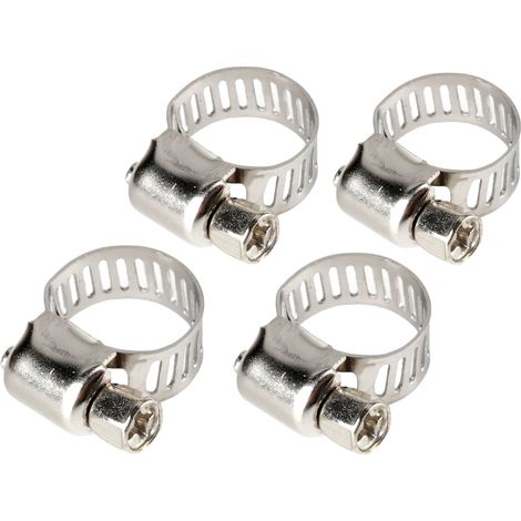Fascette stringitubo in acciaio inox - set 4 pz - ↔ 8 mm - Ø 8-12 mm (1/2)