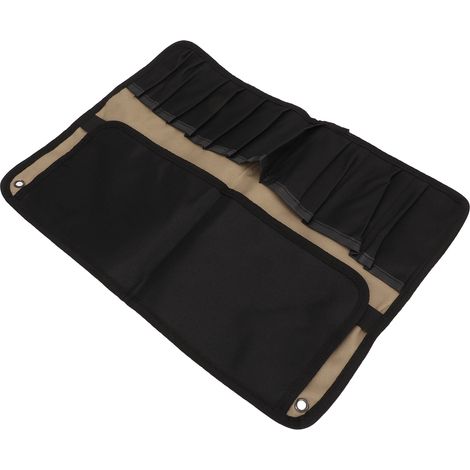 Sac à outils moto grande capacité, épais, portable, rouleau à poches multiples, rangement suspendu kaki, pochette enroulable robuste (1/5)