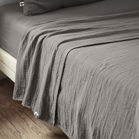 OUREA - Drap Plat 240x300cm Gaze de Coton Granit