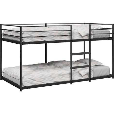 Lit superposé sans matelas-Cadre de lit noir 107x203 cm acier 852998 (1/5)