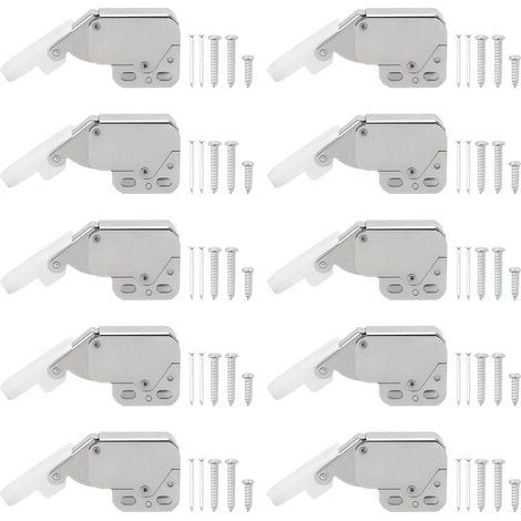 10 Stück Mini-Federriegel für Schranktüren, Touch-Verschlüsse, Mini-Riegel, Schrankverschluss, Federriegel für Kleiderschranktüren mit Schrauben (1/5)
