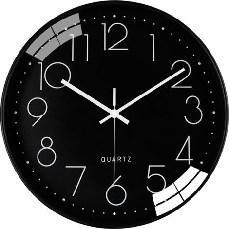 Horloge Murale - 30 Cm - Quartz - Fonctionne Sur Piles - Design Rond - Pour Maison Bureau Cuisine Chambre Salon - 1 Unite (1/5)