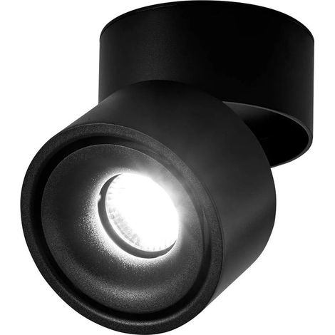 10W LED Spots de plafond Plafonnier, Aangle du corps de lampe réglable,Spots lampe,Spots de plafond,Applique de Plafond, spots plafond orientables,éclairage plafond LED,10x10x10cm (Noir-6000K)\xa0[Cla (1/5)