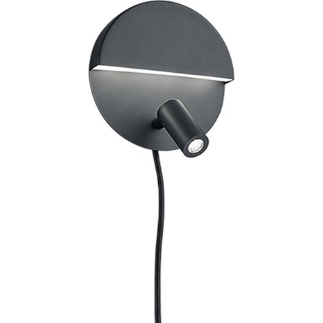 Applique murale moderne à double émission noire Mario avec projecteur réglable Trio Lighting (1/4)