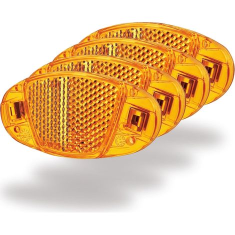 Réflecteurs de rayons - lot de 4 pièces, 8 cm, avec collier de serrage en métal et incassables, haute réflectivité, adaptés aux vélos de route, VTT et vélos enfants.