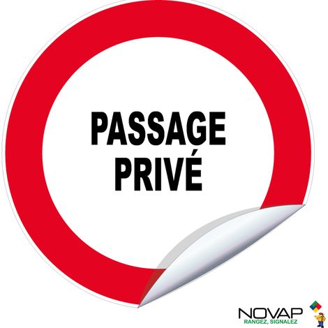 Panneau Passage Privé - Vinyle adhésif Ø80mm - 4231068