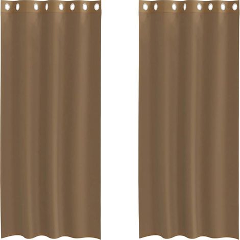 Maison Exclusive - Voile Vorhänge mit Ösen 2 Stk. Hellbraun
