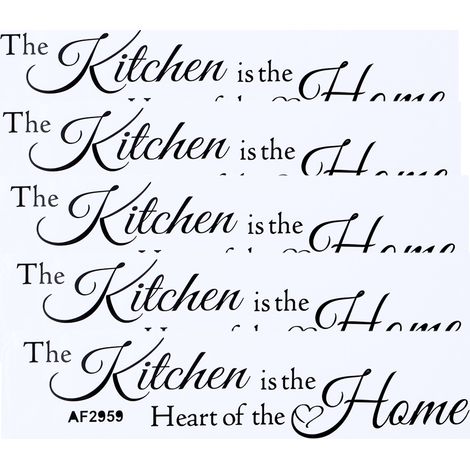 Autocollants muraux auto-adhésifs noirs, 5 pièces, décoration de maison, motif de lettres anglaises, papier peint de cuisine amovible, DIY bricolage