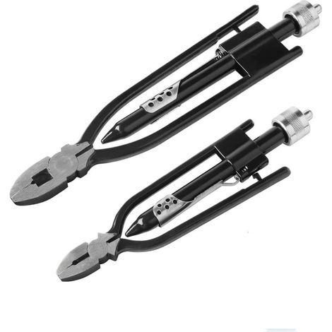 Set of 2 twist-nose pliers for aviation safety wire – Lengths 22.9 cm and 15.2 cm – Stainless steel – Locking mechanism (1/5)