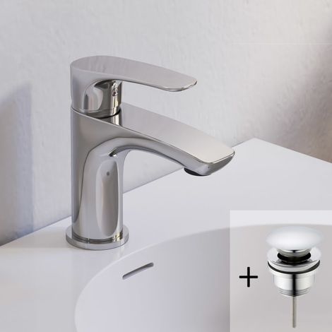 Kronenbach Rivara Waschtisch-Einhebelmischer mit Pop Up Ablaufventil, wassersparend (1/5)