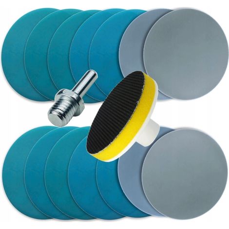 Juego de discos + almohadilla de discos de papel a base de agua 75 P800-3000 Velcro PARA barniz (1/2)