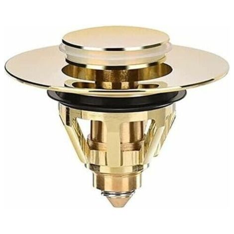 Universeller Abfluss für Dusche und Waschbecken – Ventilstopfen – Waschbecken – Anti-Verstopfungs-Sieb aus Messing – anderes Waschbecken-Zubehör – Abfluss für Waschbecken (Gold) (1/5)