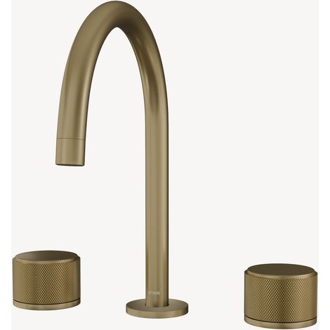 Rubinetto lavabo a ponte oro spazzolato - Leros