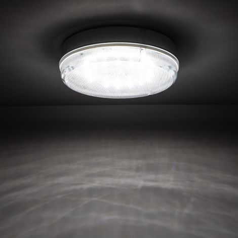 LED-Deckenleuchte 24W Rund für Aussen Ø285 mm IP65 mit Nicht Permanentem Notlicht Hublot 6500K Kaltweiß