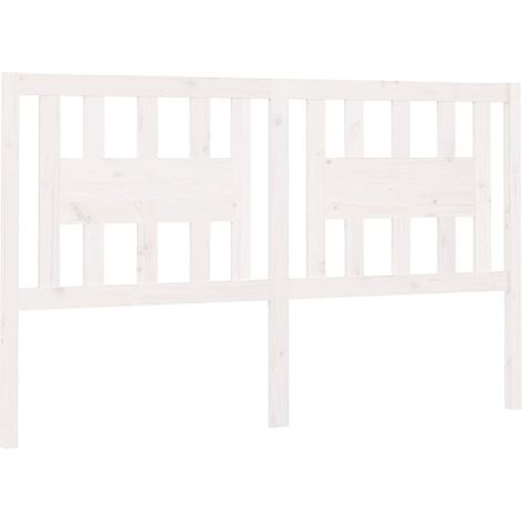 Testiera per Letto Bianca 146x4x100cm in Legno Massello di Pino vidaXL