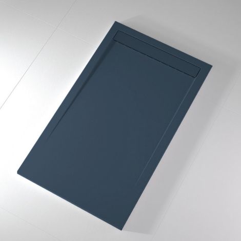 Receveur de douche 80x160 cm extra plat CLEVER en résine surface ardoisée anthracite