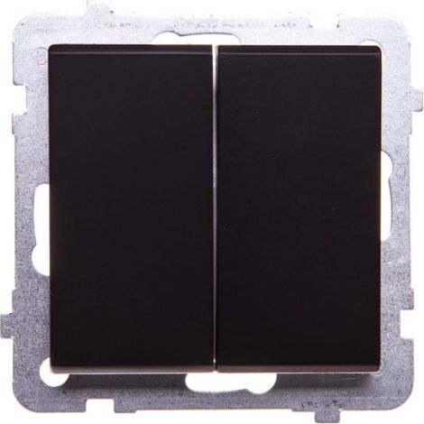 Interruttore per scale Sonata + singolo nero metallizzato ŁP-9R/m/33