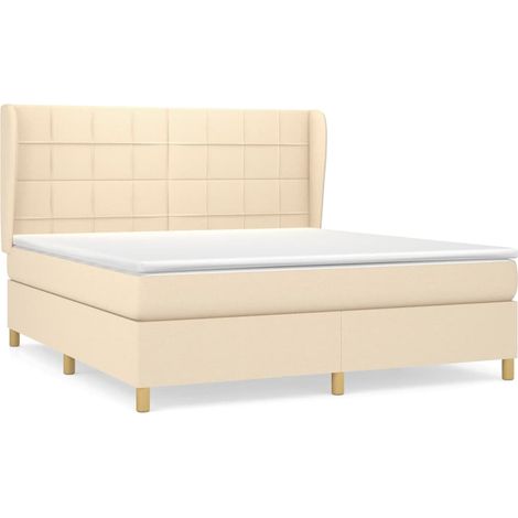 Maison Exclusive - Boxspringbett mit Matratze Creme 180x200 cm St
