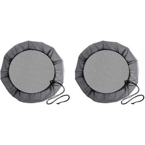 (Diamètre 100 cm) Filet de Baril de Pluie, 2 Pièces Filet de Protection avec Cordon de Serrage, Couverture Anti-Moustique & Animaux pour Récupérateur deau de Pluie (1/4)