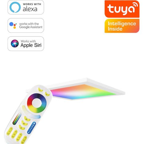 RGB+CCT LED Panel 30x30cm inkl. MiBoxer Smarthomesteuerung 18W 24V Rahmen weiß - Panelmontage: Ohne Montagezubehör (1/5)
