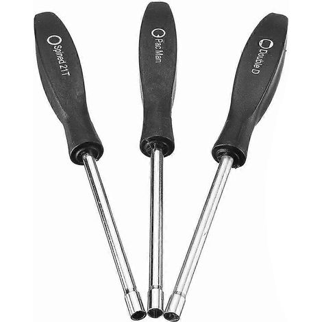 Outil de réglage de carburateur en 3 pièces, tournevis pour moteurs 2 temps Echo, Husqvarna, Craftsman et Qinhai (noir) (1/5)