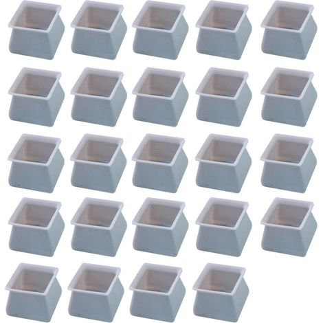 Stuhlbeinkappen, patins en Feutre pour des Chaises, des Caches de protection pour les Pieds de chaise pour Protéger le sol contre les Rayures et le Bruit, 24 Pièces(Silikonquadrat,Gris) (1/5)