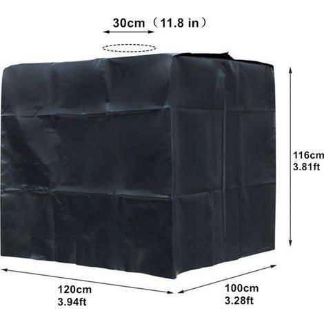 Wassertankabdeckung, 1000L IBC-Tankabdeckung mit rechteckigem Deckel, staubdicht, UV-beständig, regendicht (116 x 100 x 120 cm) (1/4)