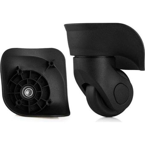 Pair of durable, multi-directional, silent rubber universal replacement suitcase wheels for luggage repair (small, black, 2 pieces) (1/5)
