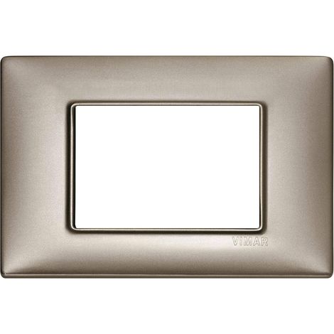 Vimar plana placca 3 moduli metallo  colore titanio 14653.74 (1/2)