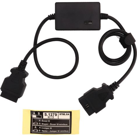Ortviai Câble de diagnostic OBD2 pour Citroën et Peugeot – Module S.1279 compatible PP2000 Lexia3 – noir, ABS/PVC (1/5)