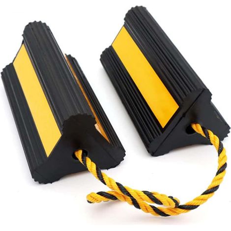 Cales De Roue De Remorque, Cales pour Camping-Cars Et Caravanes Accessoires De Remorque en Caoutchouc Et Cales Antidérapantes Cales De Frein pour Remorque avec Corde en Nylon (1/5)