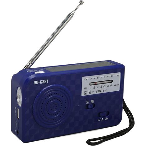 Radio Météo d'urgence AM FM, à Base de Batterie 500mAh avec Lampe (1/5)