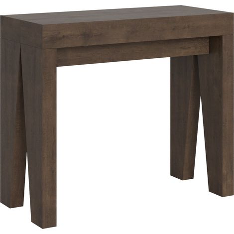 Consolle Allungabile 90-196x42x77 cm in Nobilitato Marrone (1/4)